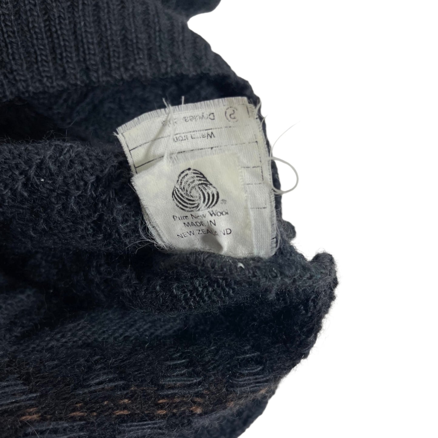 90S WOOL TAUNTON KNITWEAR BLACK CABLE SWEATER (M