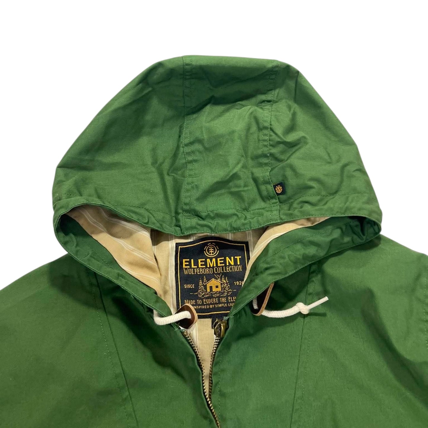 ELEMENT GREEN AND BROWN JACKET WITH HOOD (L)