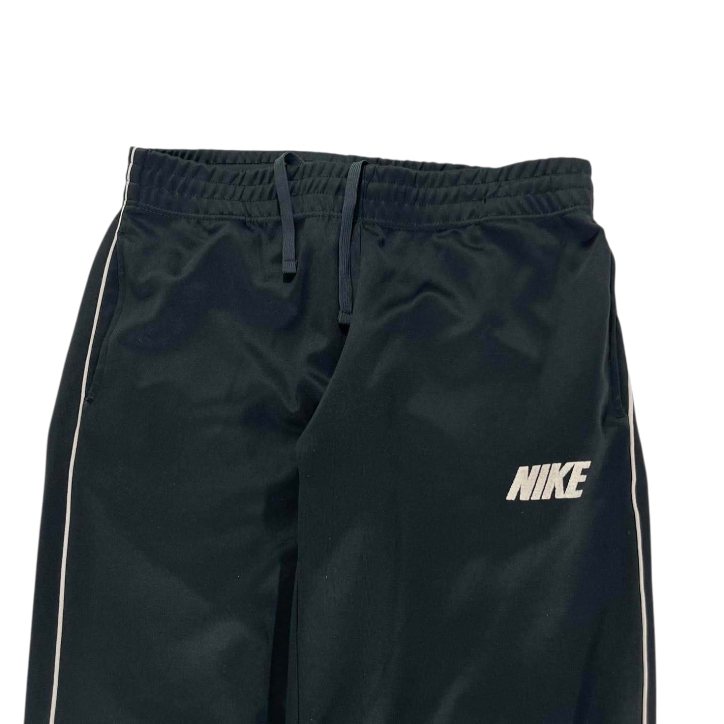 NIKE BLACK TRACK PANTS WITH WHITE STRIPES (L)