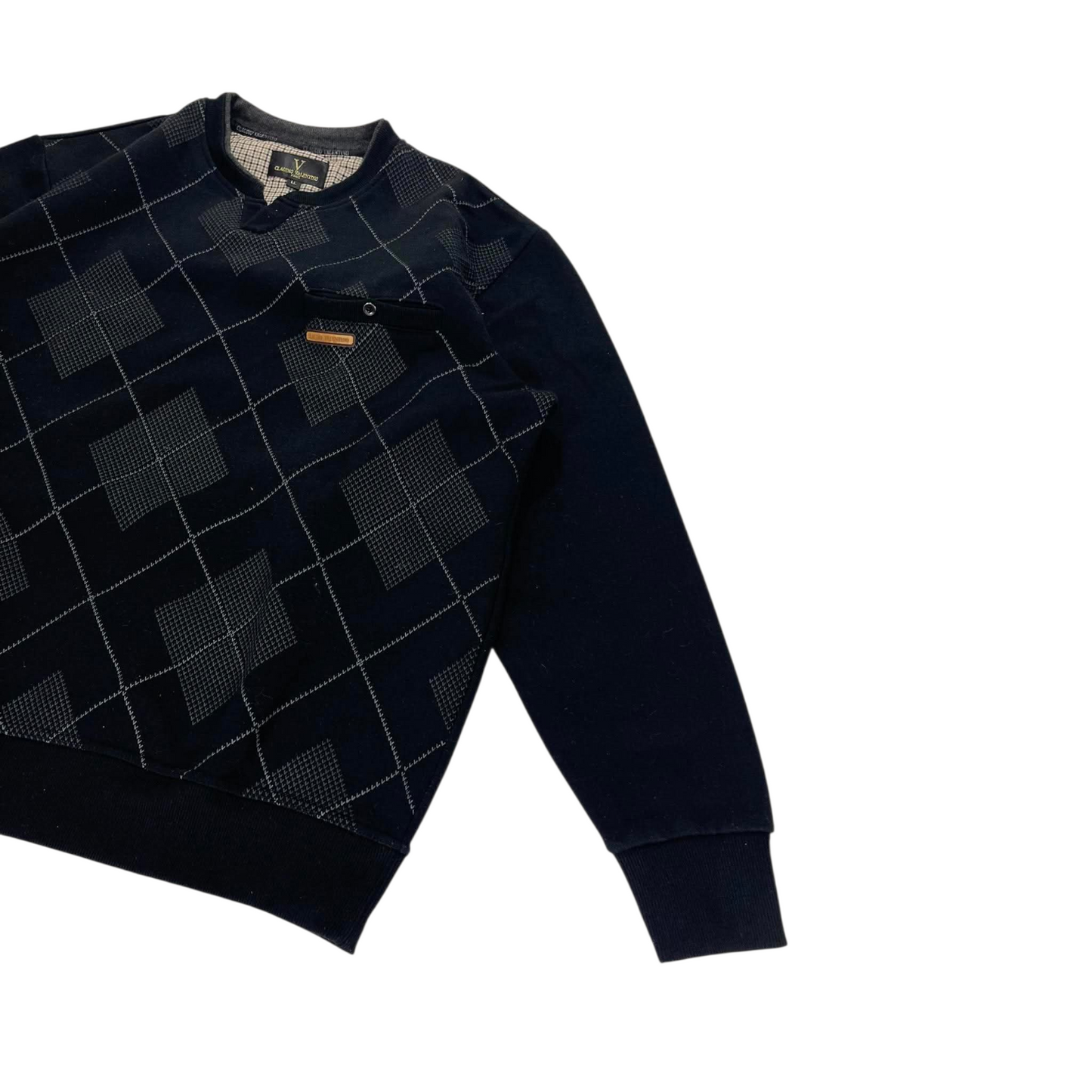 CLAUDIO VALENTINO BLACK SWEATER (L)