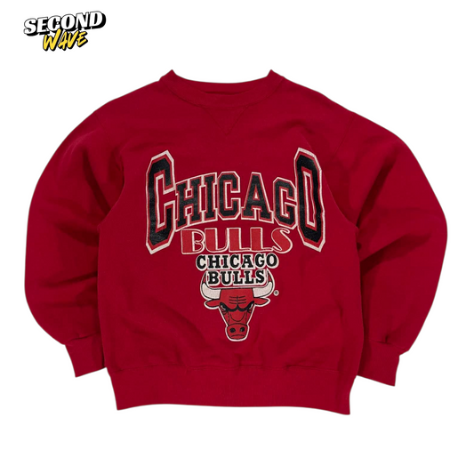 VINTAGE CHAMPION CHICAGO BULLS RED CREWNECK SWEATSHIRT (M)