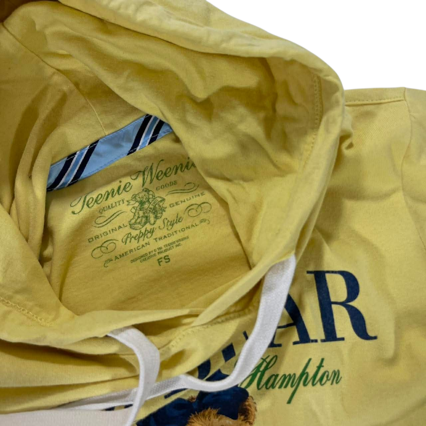 YELLOW VINTAGE 90S T.W. BEAR HOODIE (S-M)