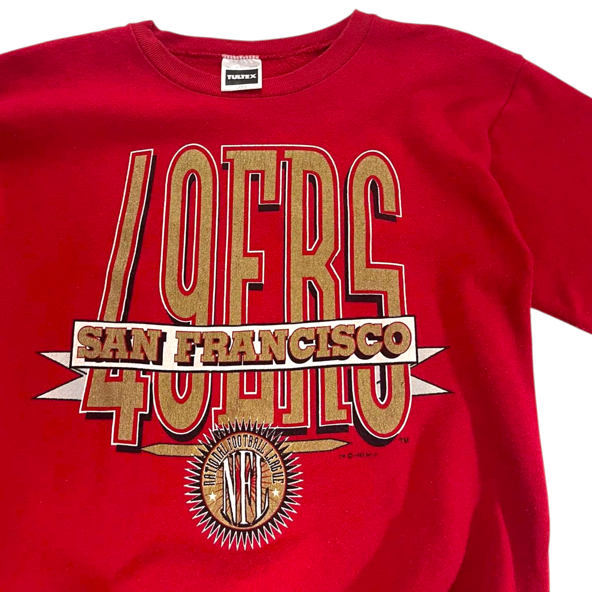 TULTEX SAN FRANCISCO 49ERS CREWNECK (BEST FIT S - M)