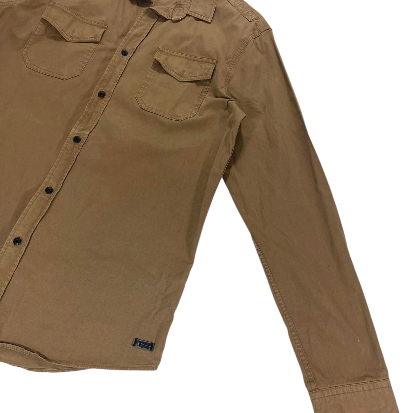 ABSCENT BROWN BUTTON UP SHIRT (M-L)