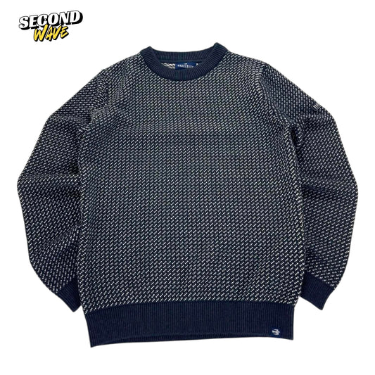 VINTAGE BRAKEBURN NAVY BLUE KNITTED JUMPER (L)