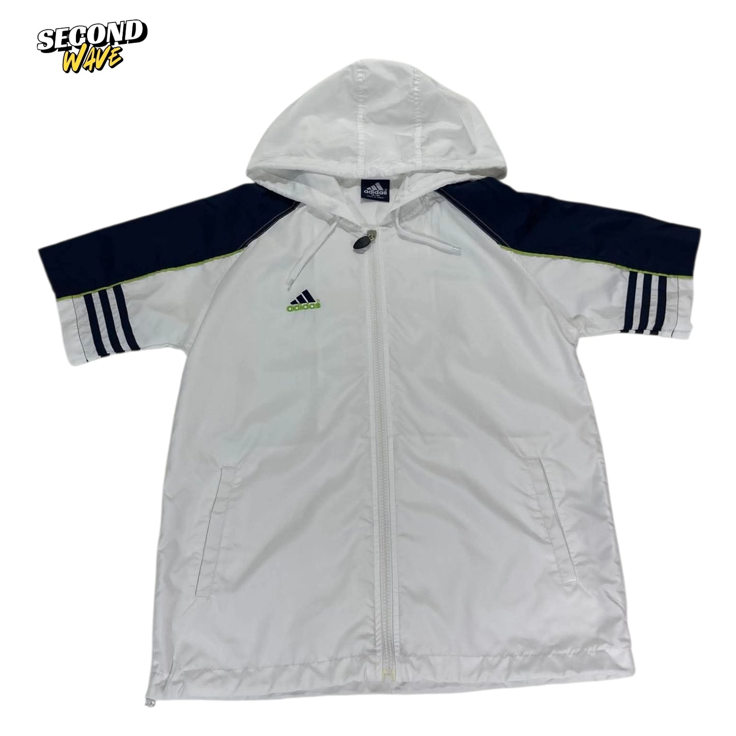 VINTAGE ADIDAS WINDBREAKER WITH HOOD AND ZIPPER (M)