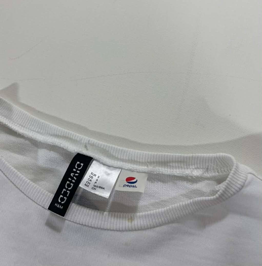 H&M PEPSI CROPPED LONG SLEEVED TOP (S)