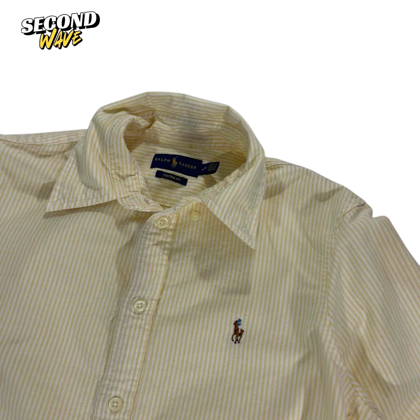 RALPH LAUREN YELLOW STRIPED BUTTON UP (M)