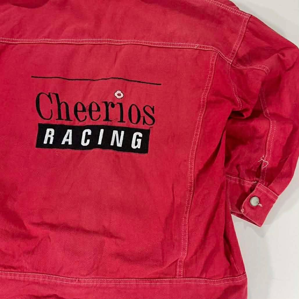 RED DENIM VINTAGE CHEERIOS RACING JACKET (M)