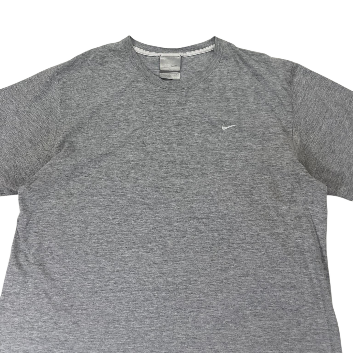 VINTAGE NIKE GREY COTTON T-SHIRT WITH EMBROIDERED LOGO (L)