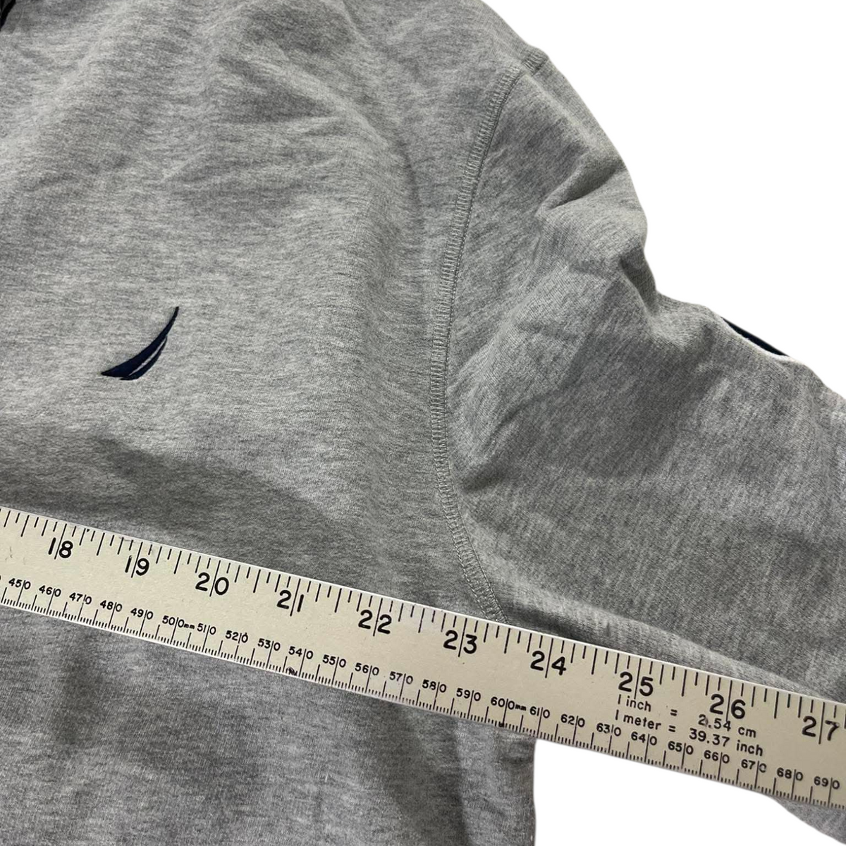 NAUTICA GREY ZIP UP HOODIE (BEST FIT L - XL)