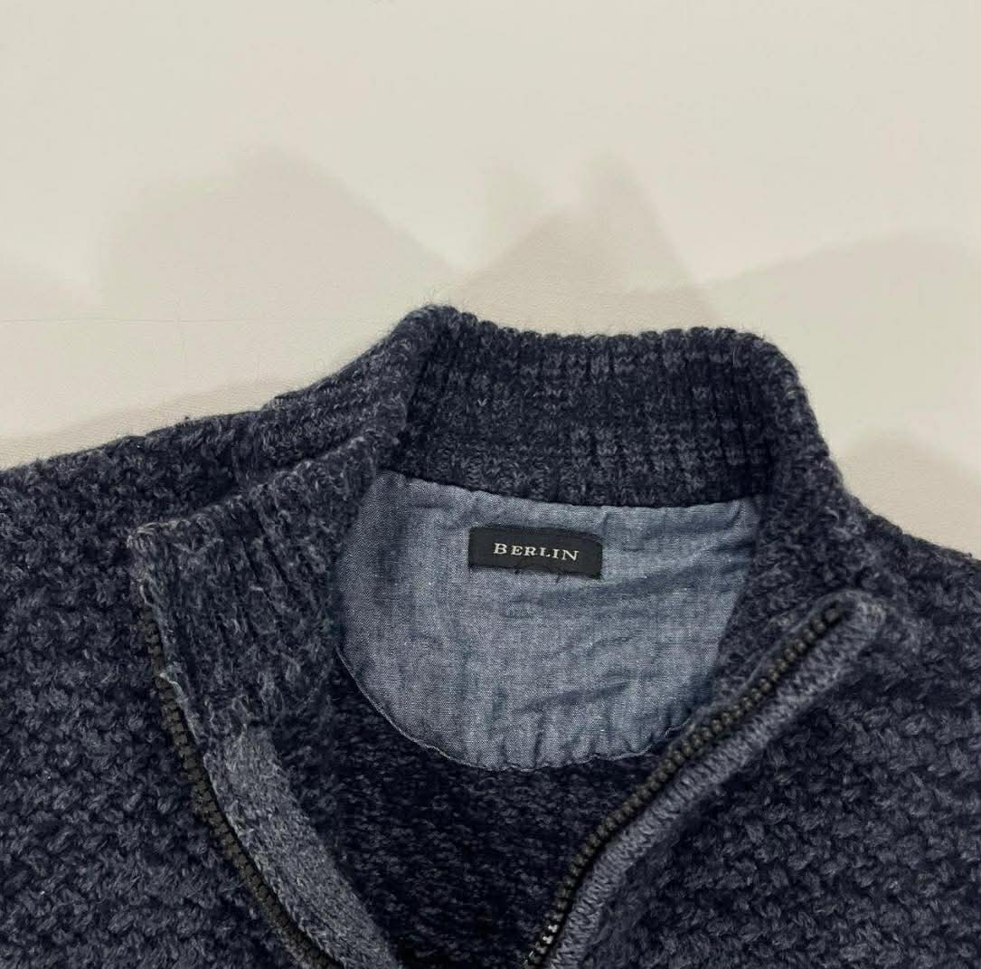 VINTAGE BERLIN 100% WOOL QUARTERZIP (M)