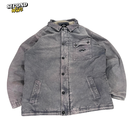 VINTAGE BILLABONG GRAY CORDUROY JACKET (XL)
