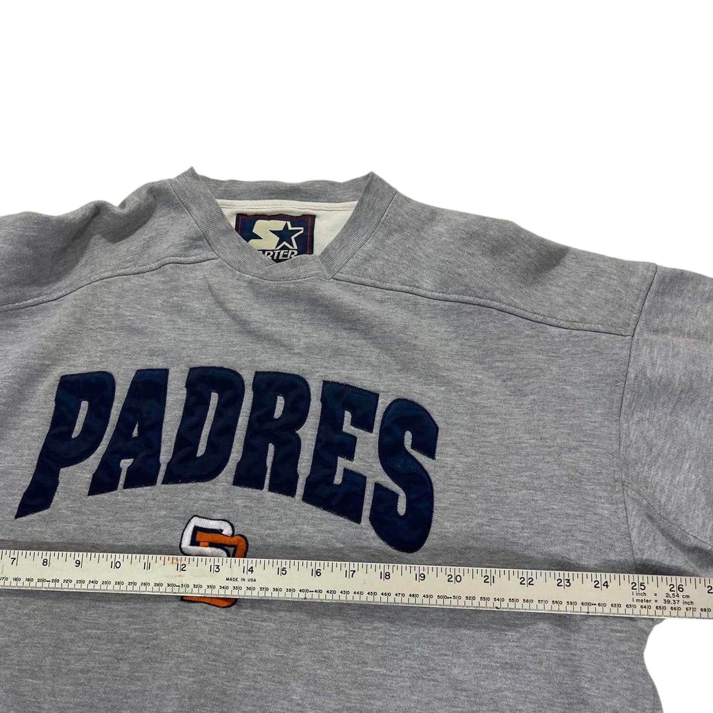 VINTAGE STARTER SAN DIEGO PADRES GREY CREWNECK (L)