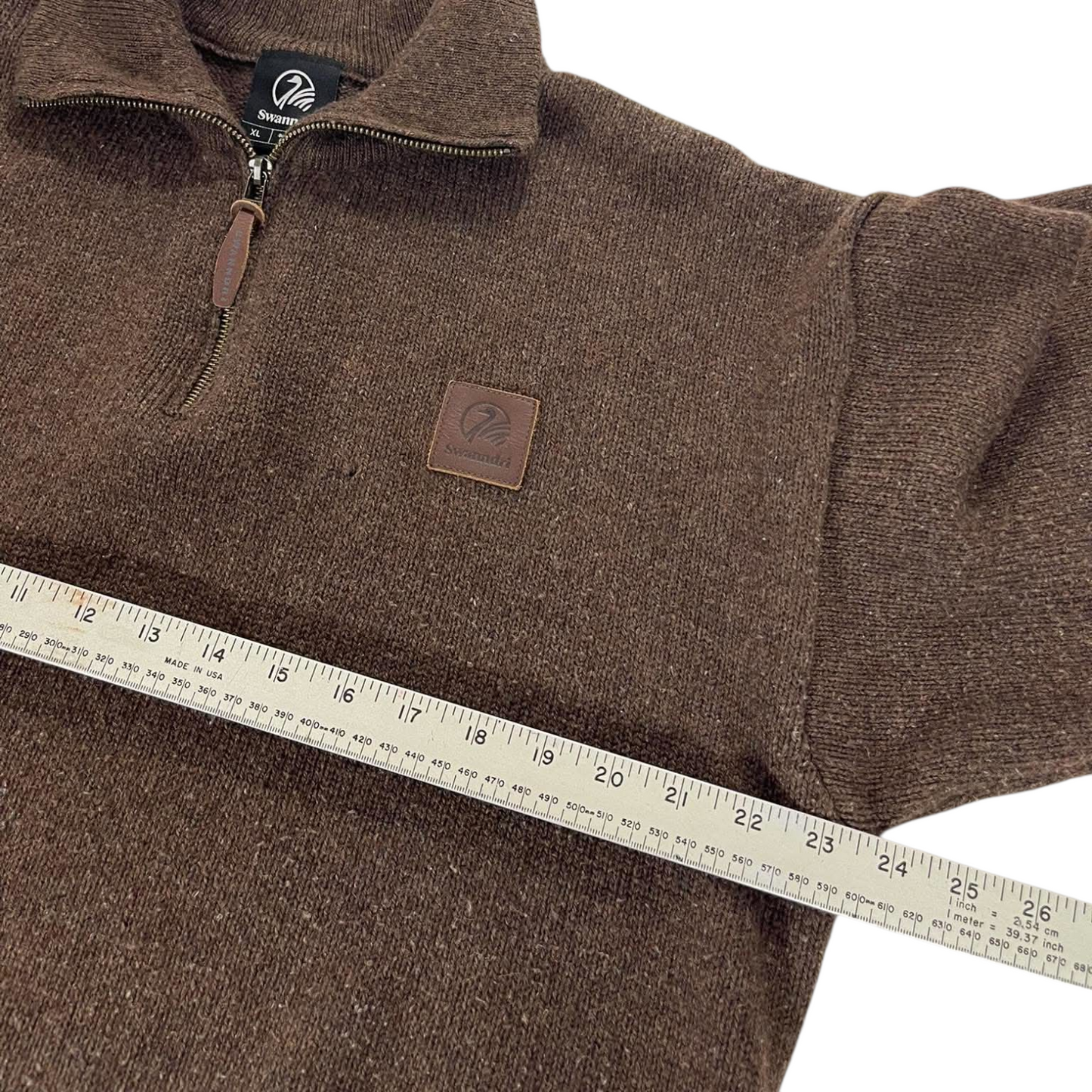 SWANNDRI BROWN QUARTER ZIP (BEST FIT LARGE)