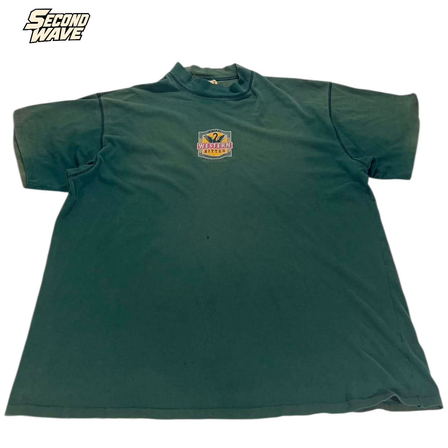 VINTAGE TRASHEDMALT WORKS GREEN SHIRT (XXL)