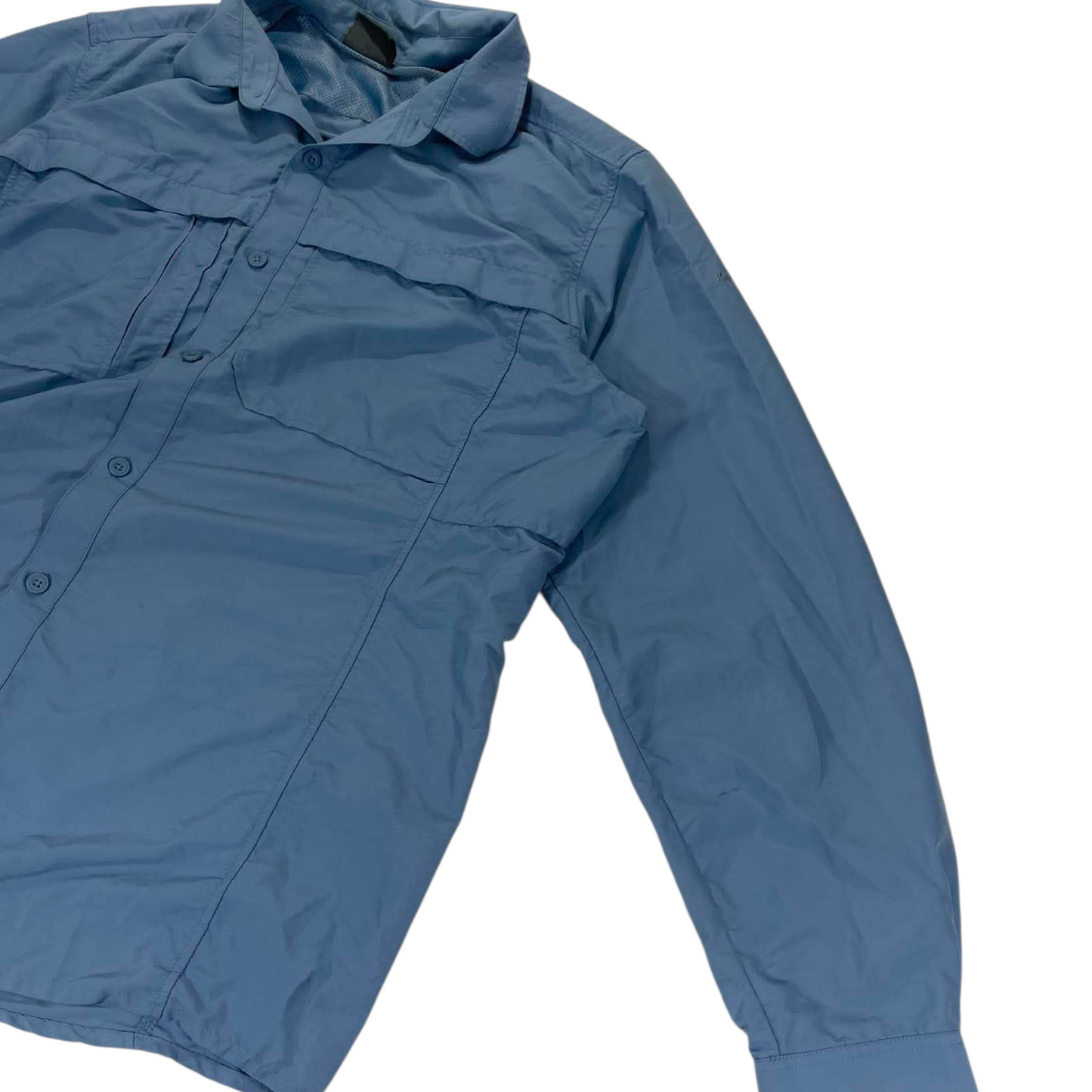 KATHMANDU BLUE BUTTON UP SHIRT (L)