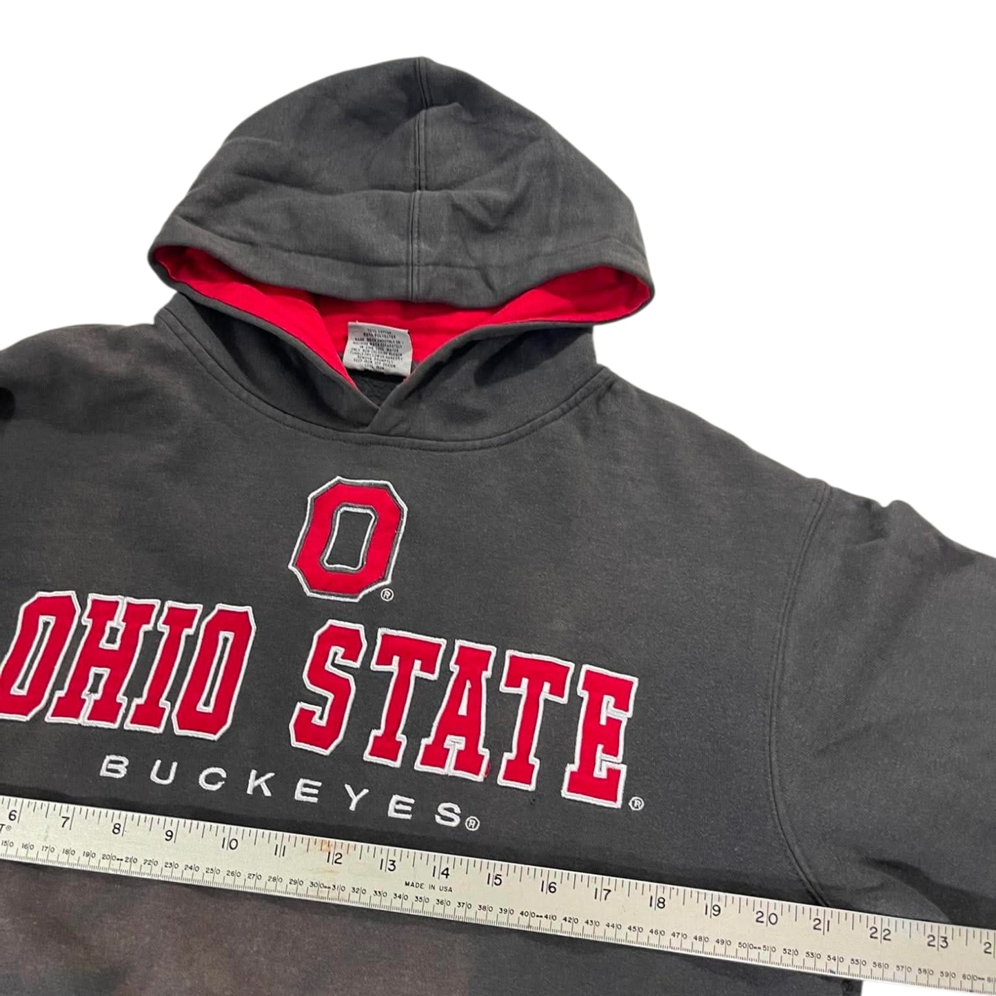 TRASHED FADED OHIO STATE BUCKEYES HOODIE (M)