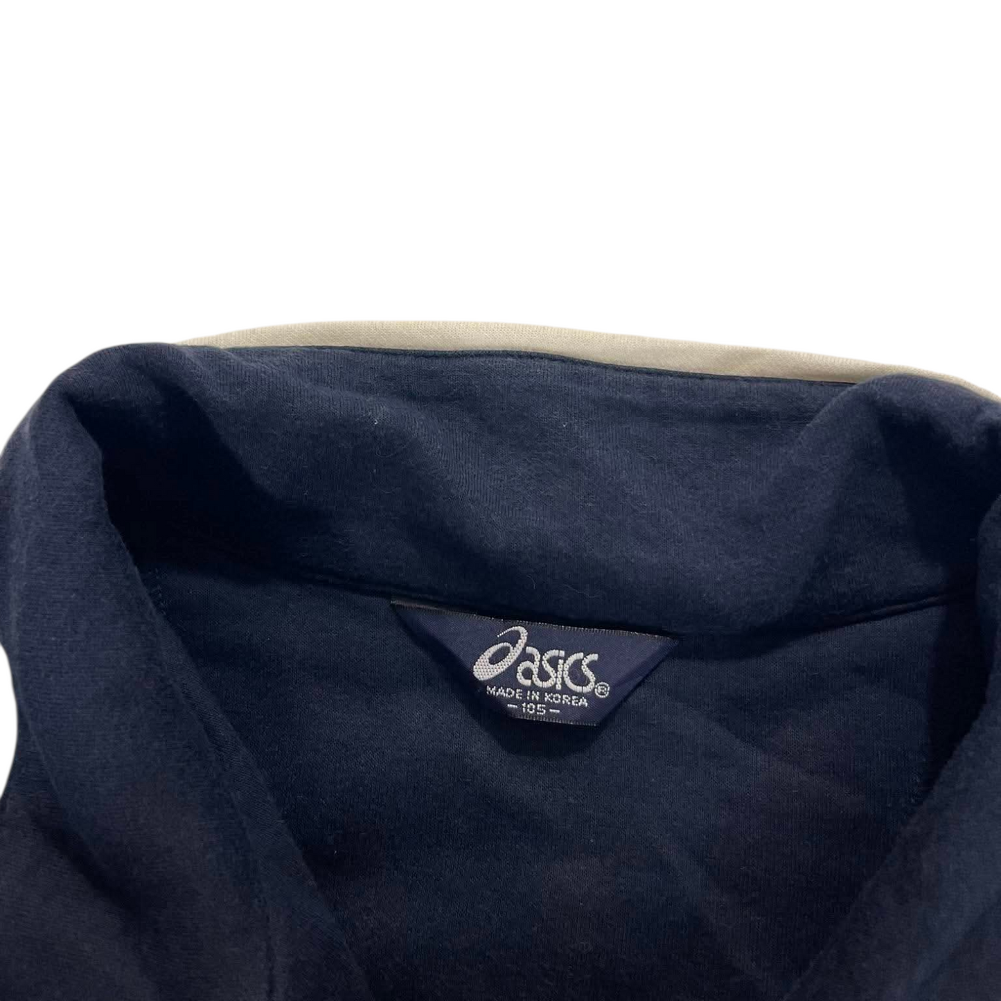 VINTAGE ASICS BLUE QUARTER ZIP (M (105))