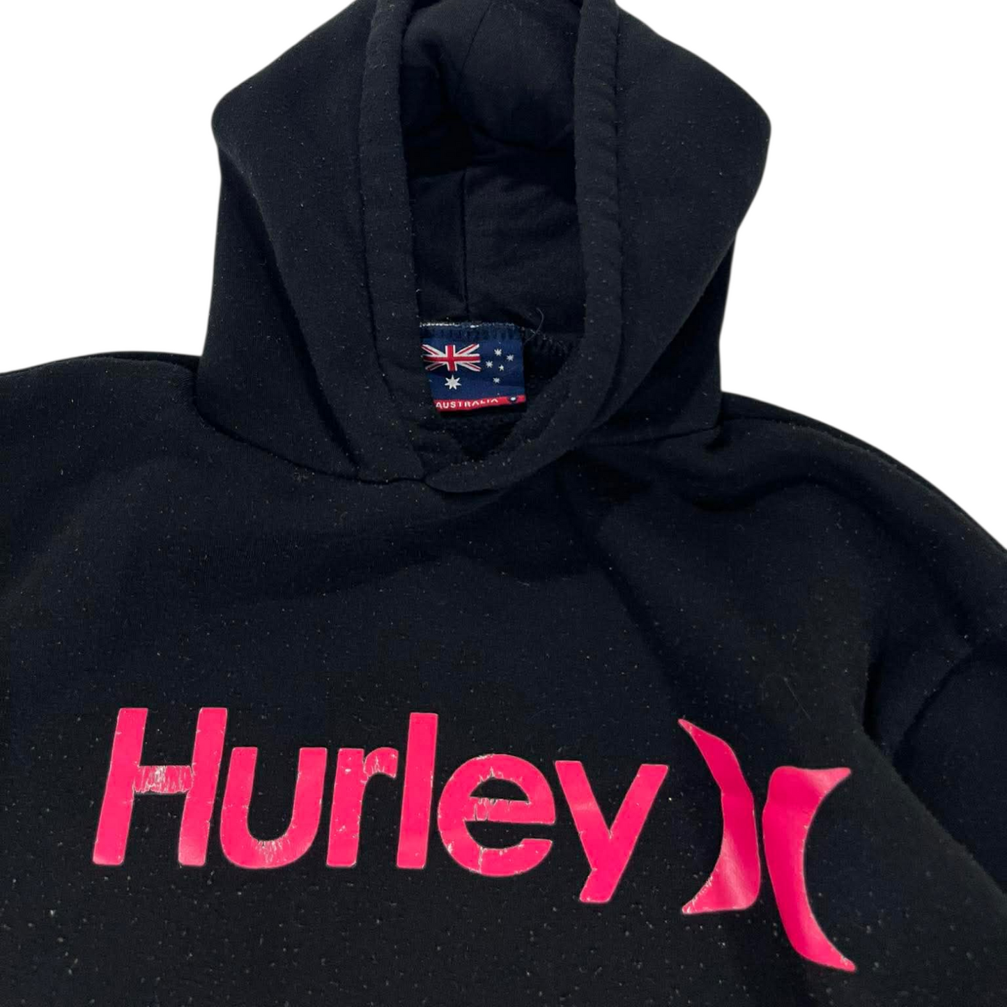 VINTAGE HURLEY BLACK & PINK HOODIE (M)