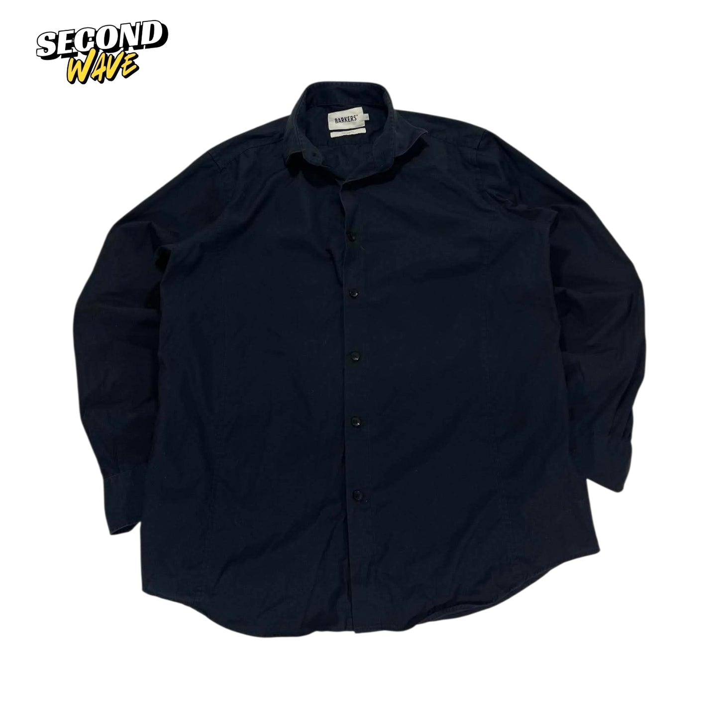 CLASSIC PLAIN BARKERS BLACK TAILORED BUTTON UP (L)