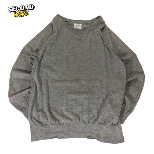 PURE MWRINO WOOL SOUTH CAPE GREY LONG SLEEVE SHIRT (XL)