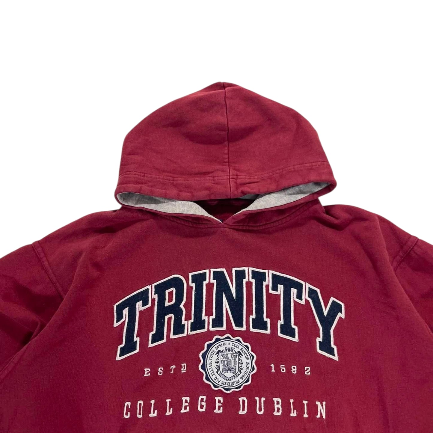 VINTAGE TRINITY COLLEGE DUBLIN BURGUNDY HOODIE (M)