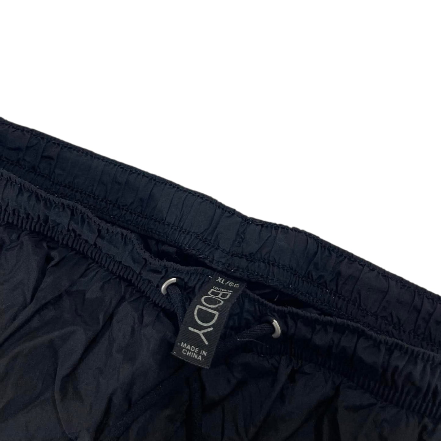 LIGHTWEIGHT BODY BLACK BAGGY WIDE LEG TRACK PANTS (L-XL)