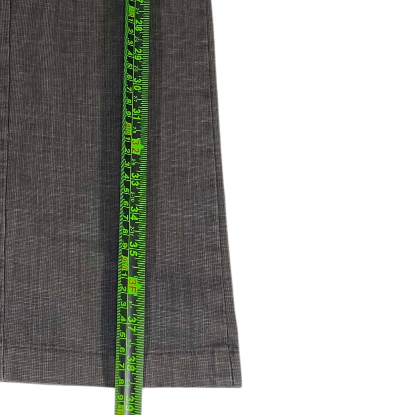 VINTAGE GREY PLAID STRAIGHT LEG TROUSERS (34)