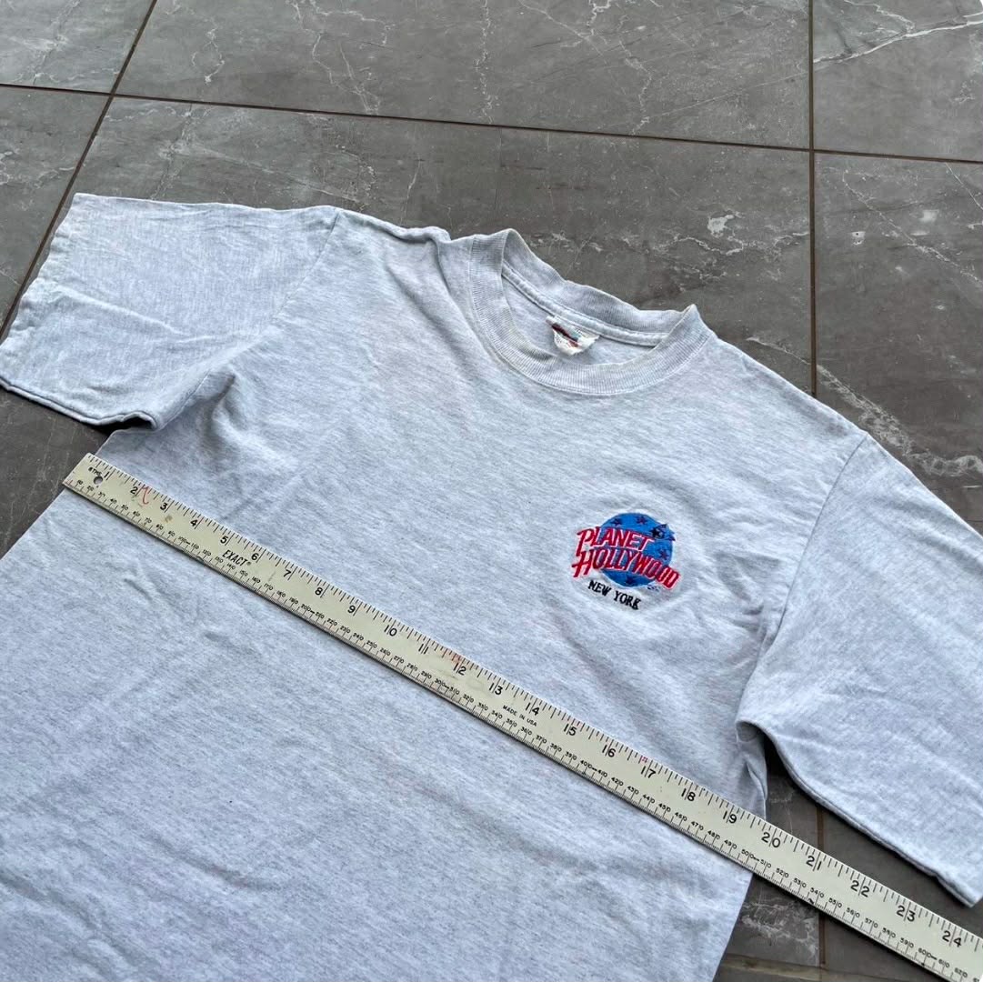 GREY VINTAGE PLANET HOLLYWOOD NEW YORK T-SHIRT (M)