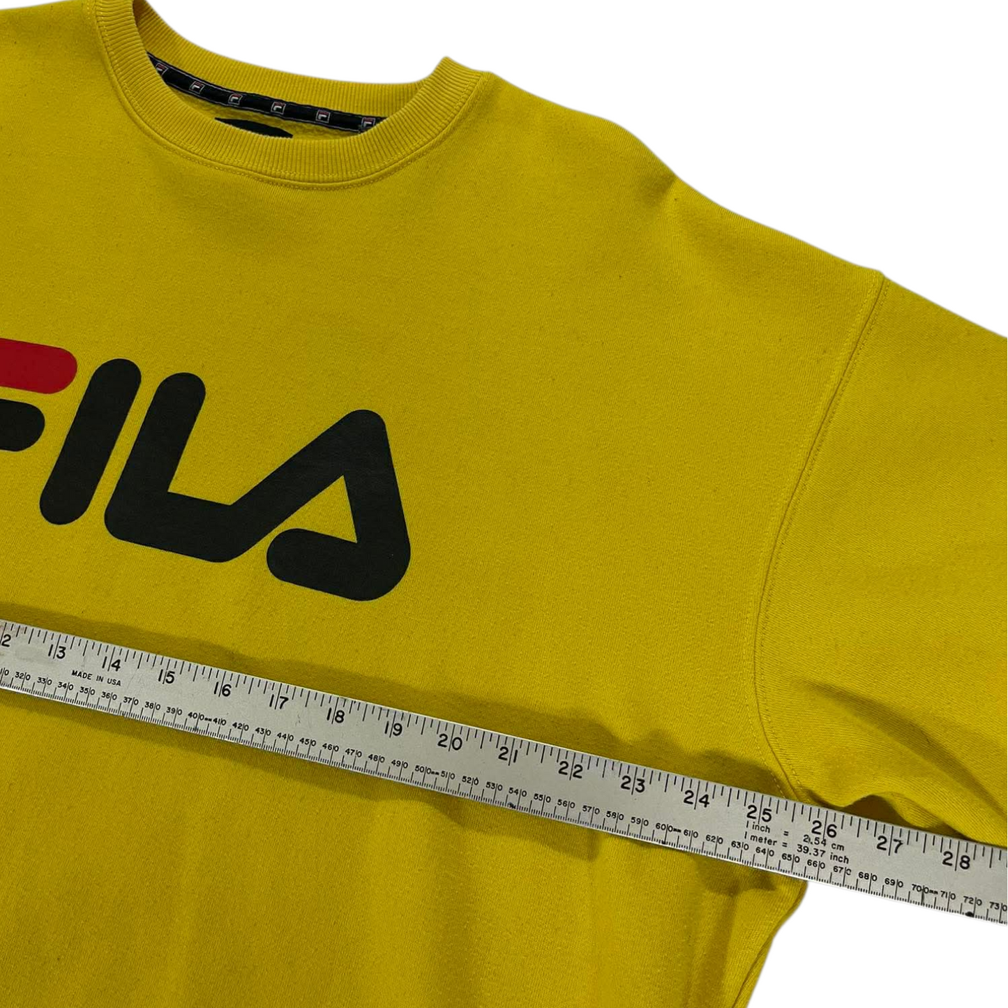 VINTAGE FILA YELLOW CREWNECK SWEATSHIRT (M)