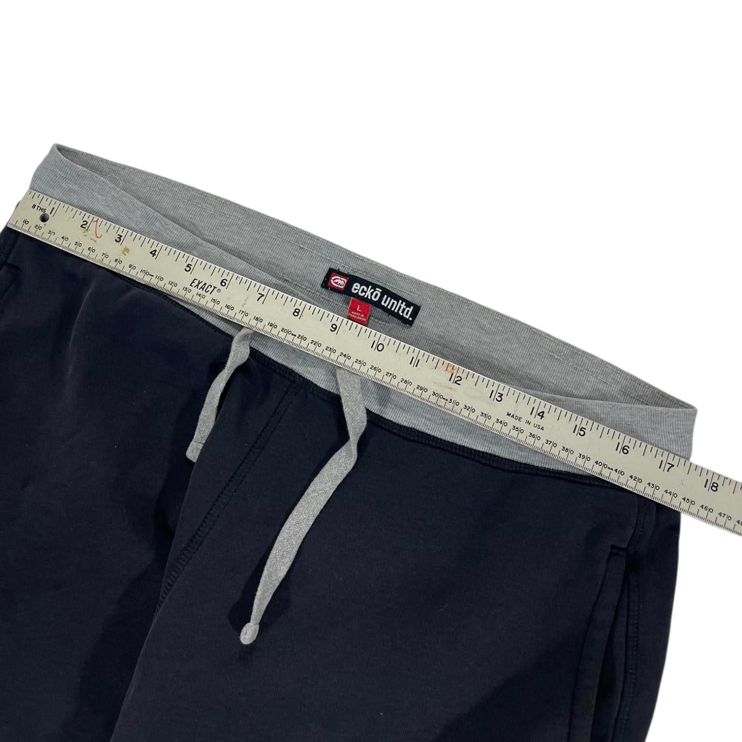 Y2K ECKO UNLTD SWEATPANTS WITH GREY WAISTBAND AND DRAWSTRING (L)