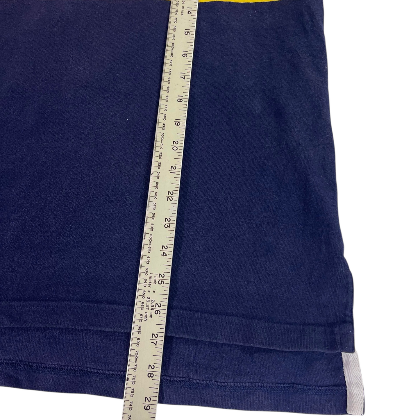 VINTAGE POLO RALPH LAUREN BLUE & YELLOW RUGBY SHIRT (L)