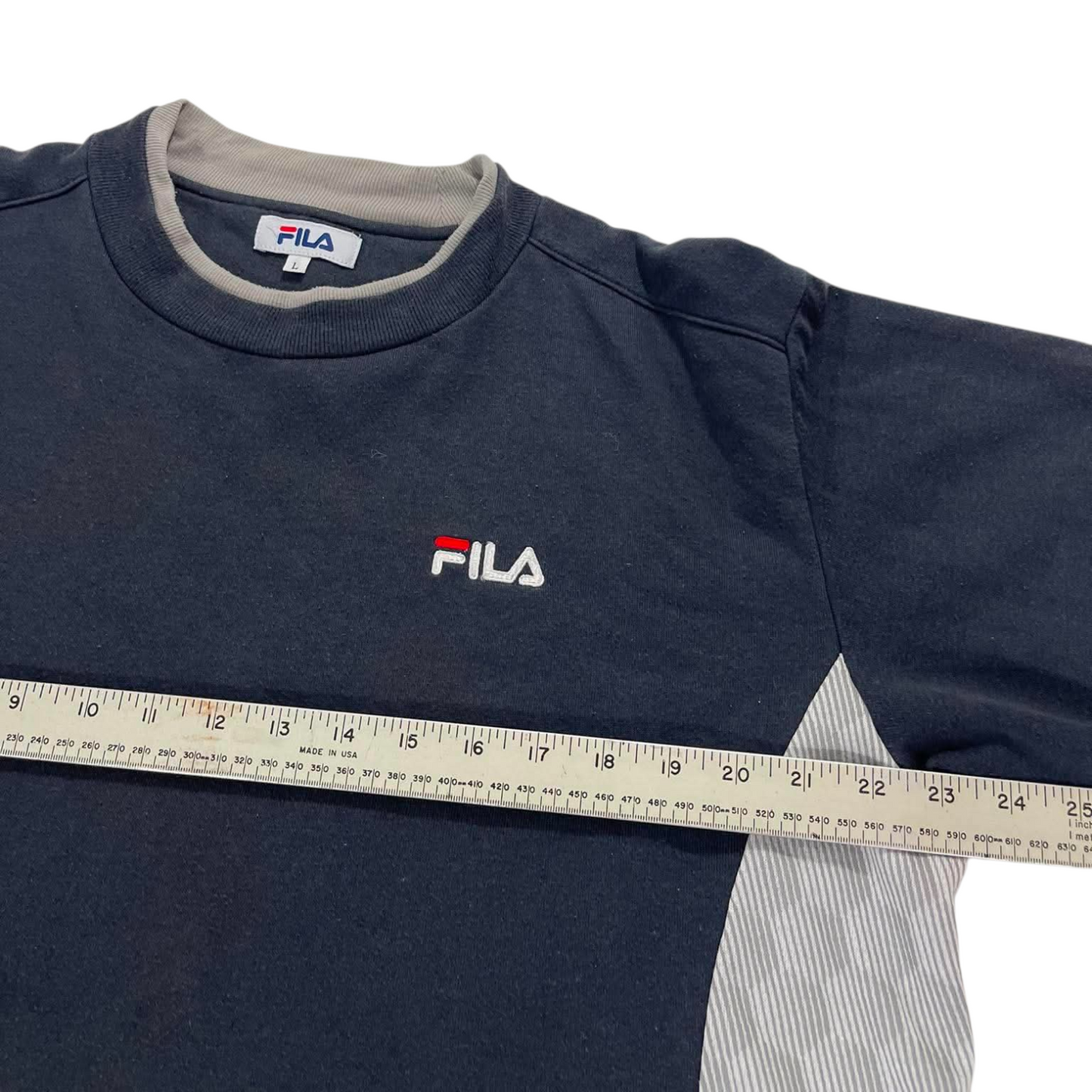 VINTAGE FILA CREWNECK WITH EMBROIDERED LOGO (L)