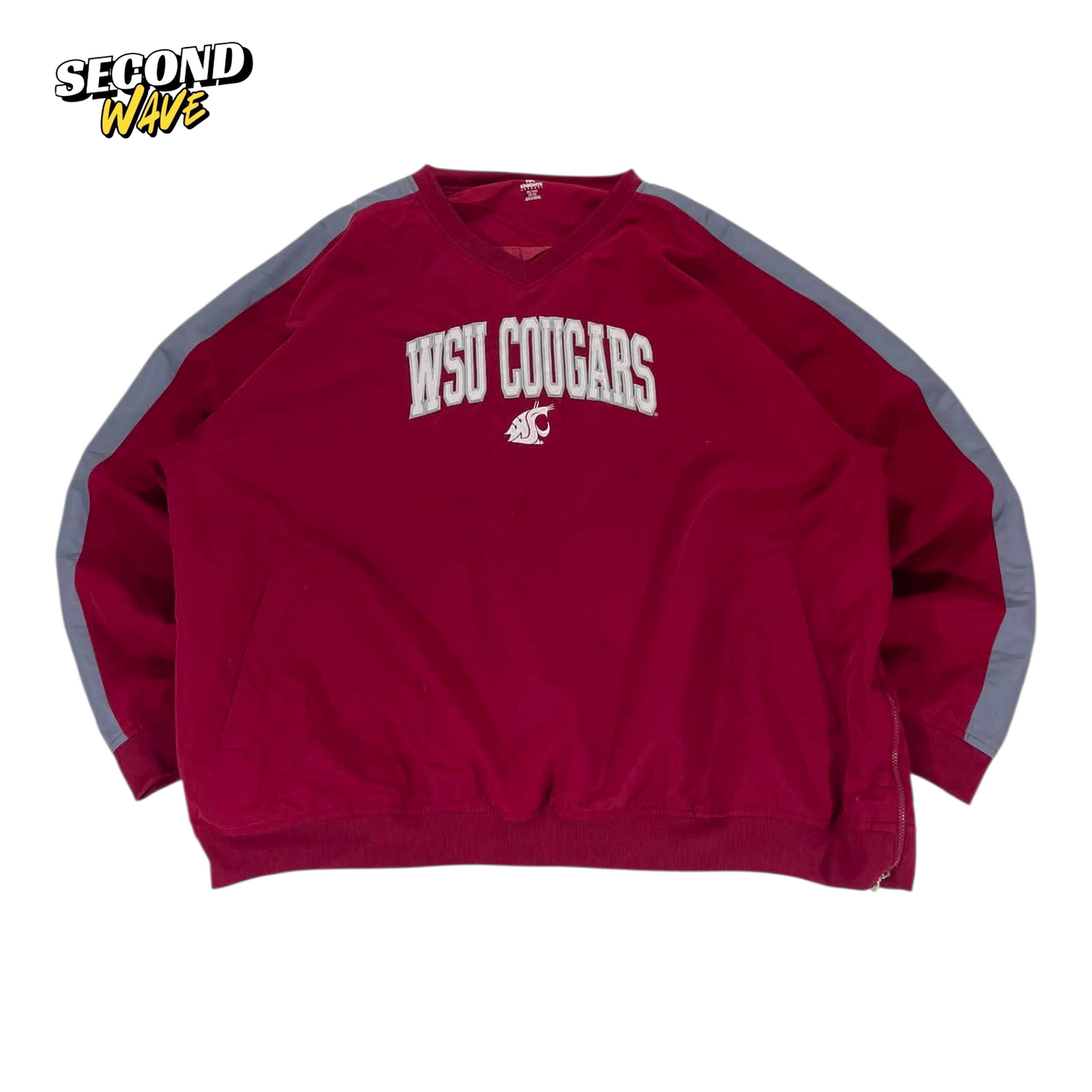 VINTAGE WASHINGTON STATE COUGARS RED CREWNECK PULLOVER (XXL)