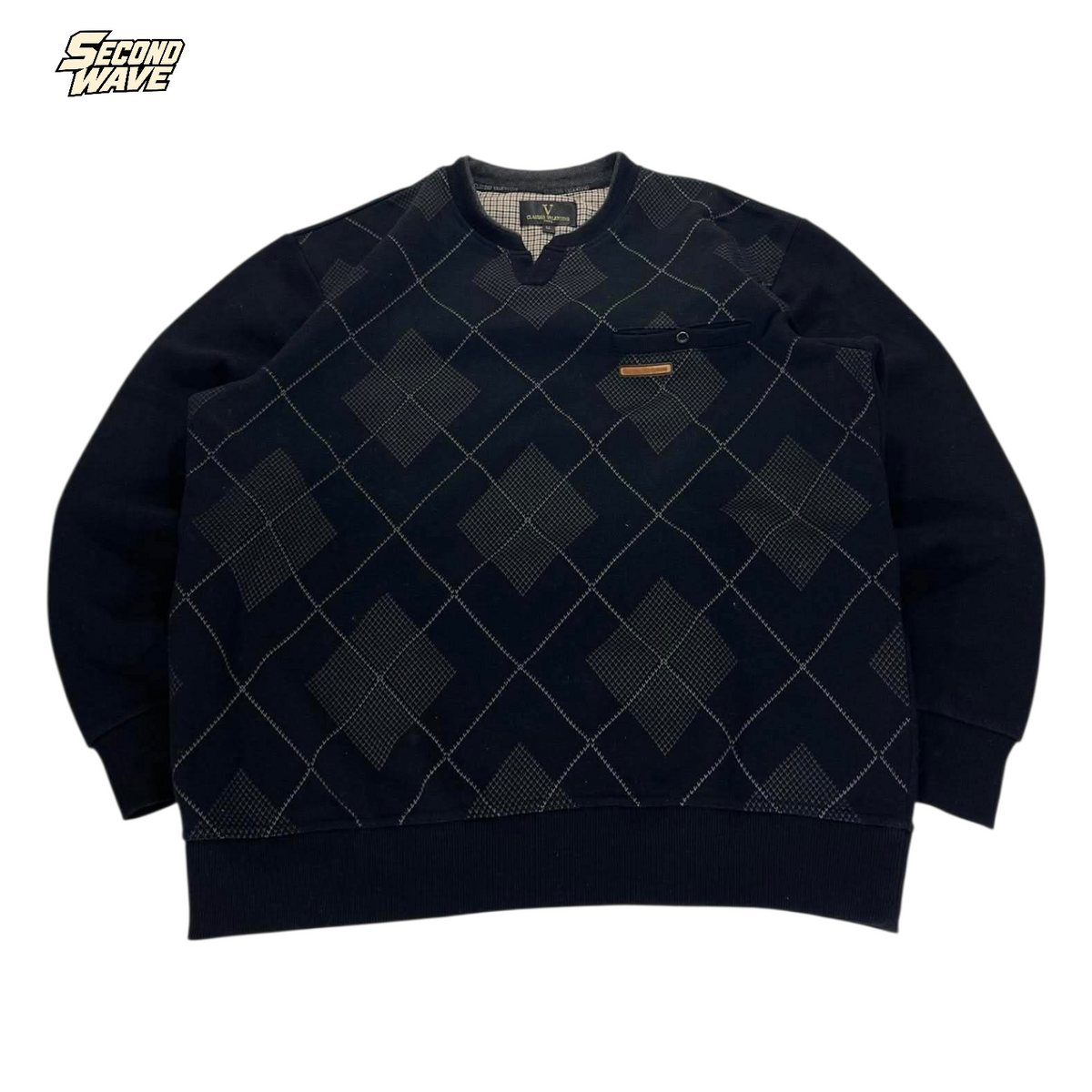 CLAUDIO VALENTINO BLACK SWEATER (L)