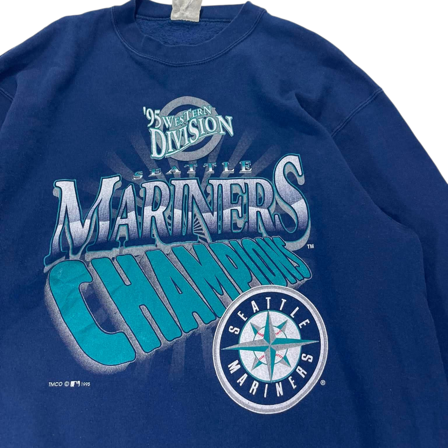 90s SEATTLE MARINERS NAVY CREWNECK SWEATSHIRT (L)