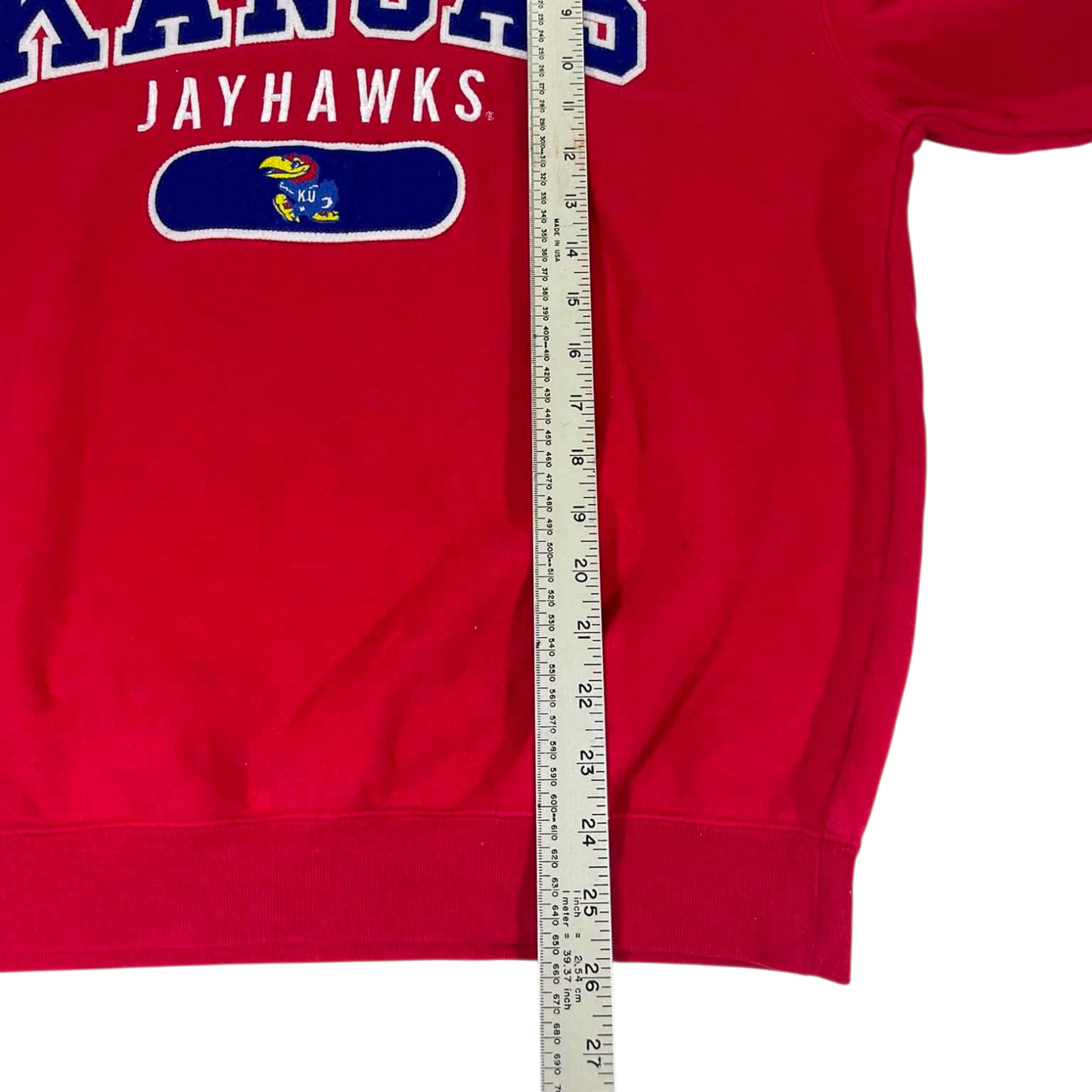 KANSAS JAYHAWKS RED CREWNECK SWEATSHIRT (M-L)