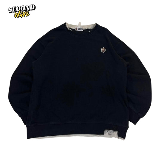 VINTAGE BAPE BLACK CREWNECK (L)