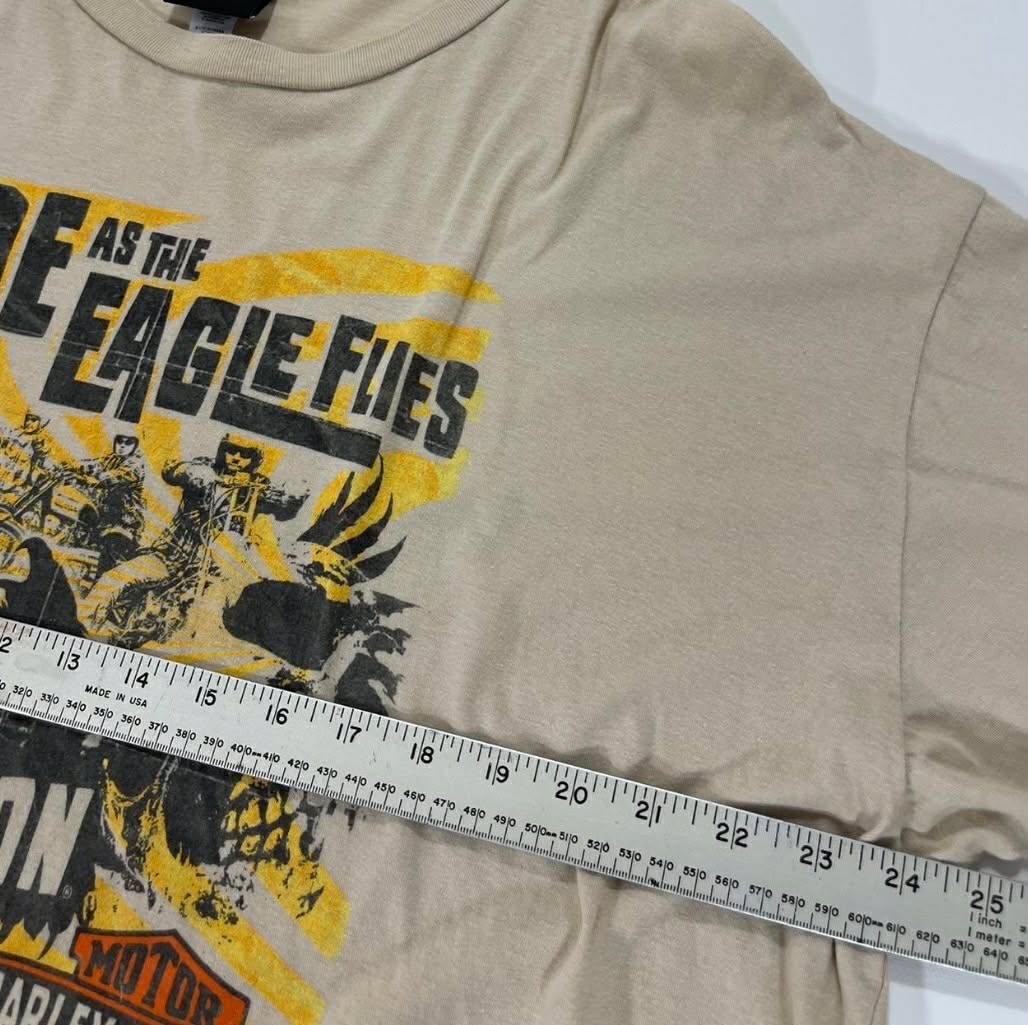 VINTAGE HARLEY DAVIDSON TAN GRAPHIC T-SHIRT (XL)