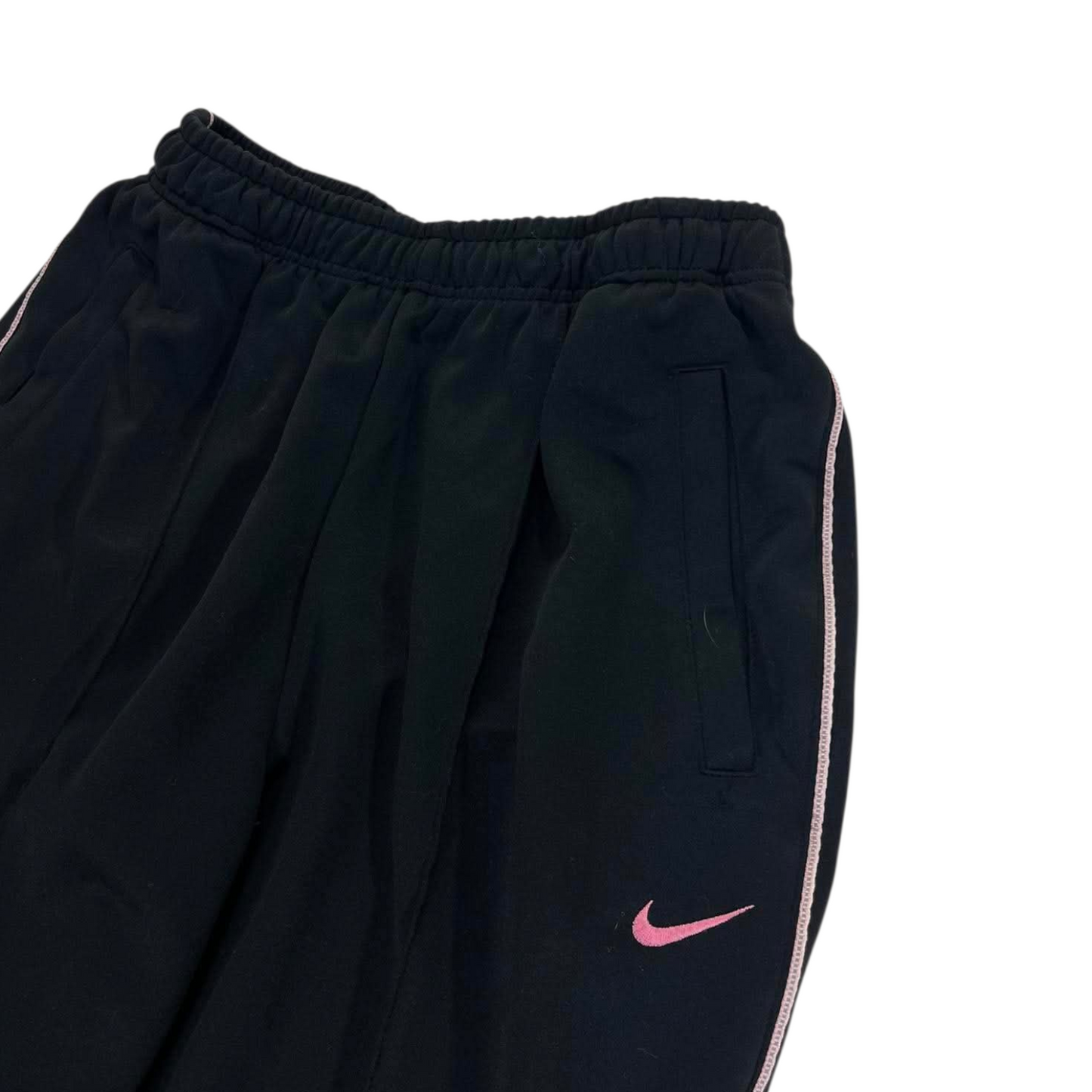 Y2K PINK NIKE FLARE BLACK TRACK PANTS (L) '9