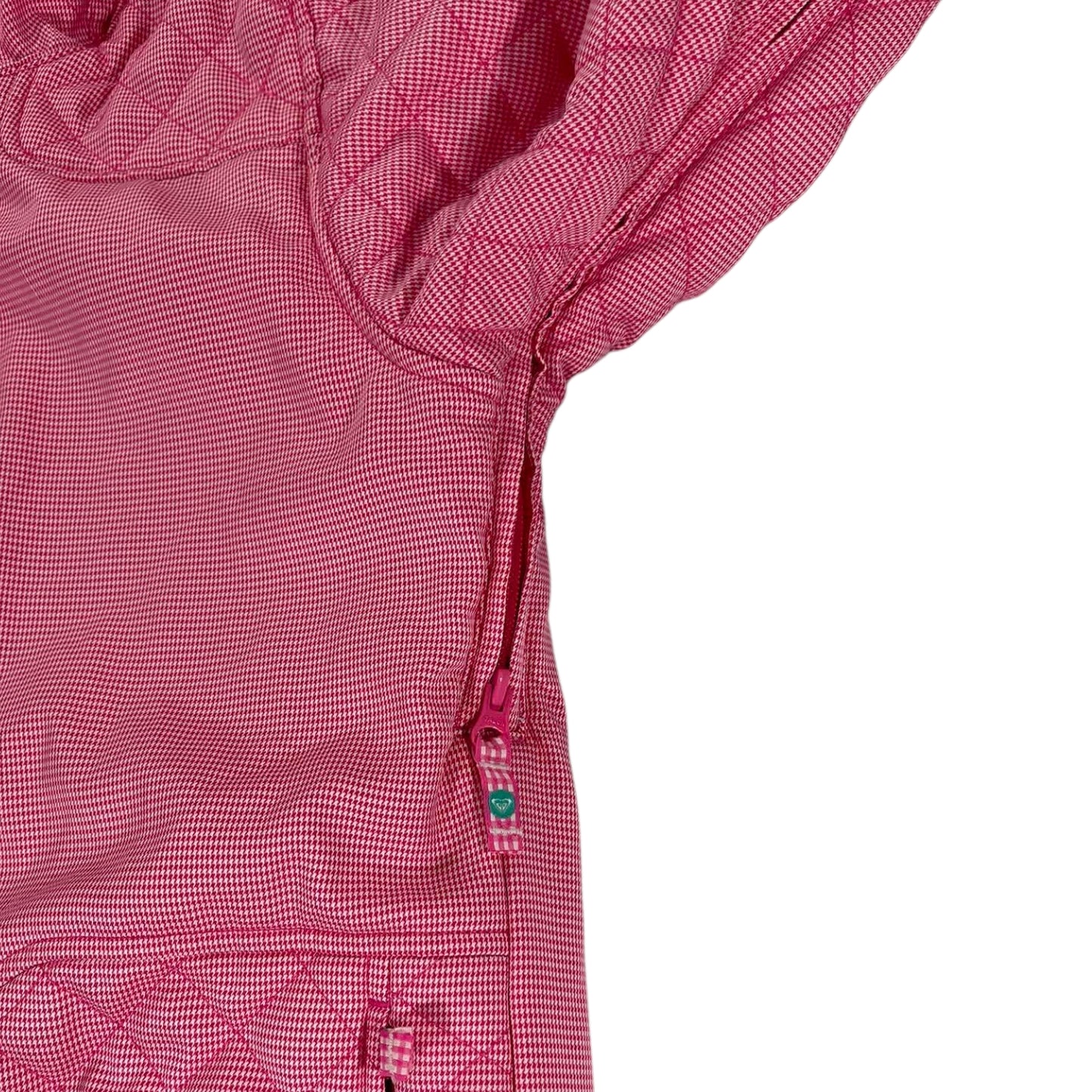 Y2K PINK ROXY JACKET WITH HOOD AND ZIPPER POCKETS (M)