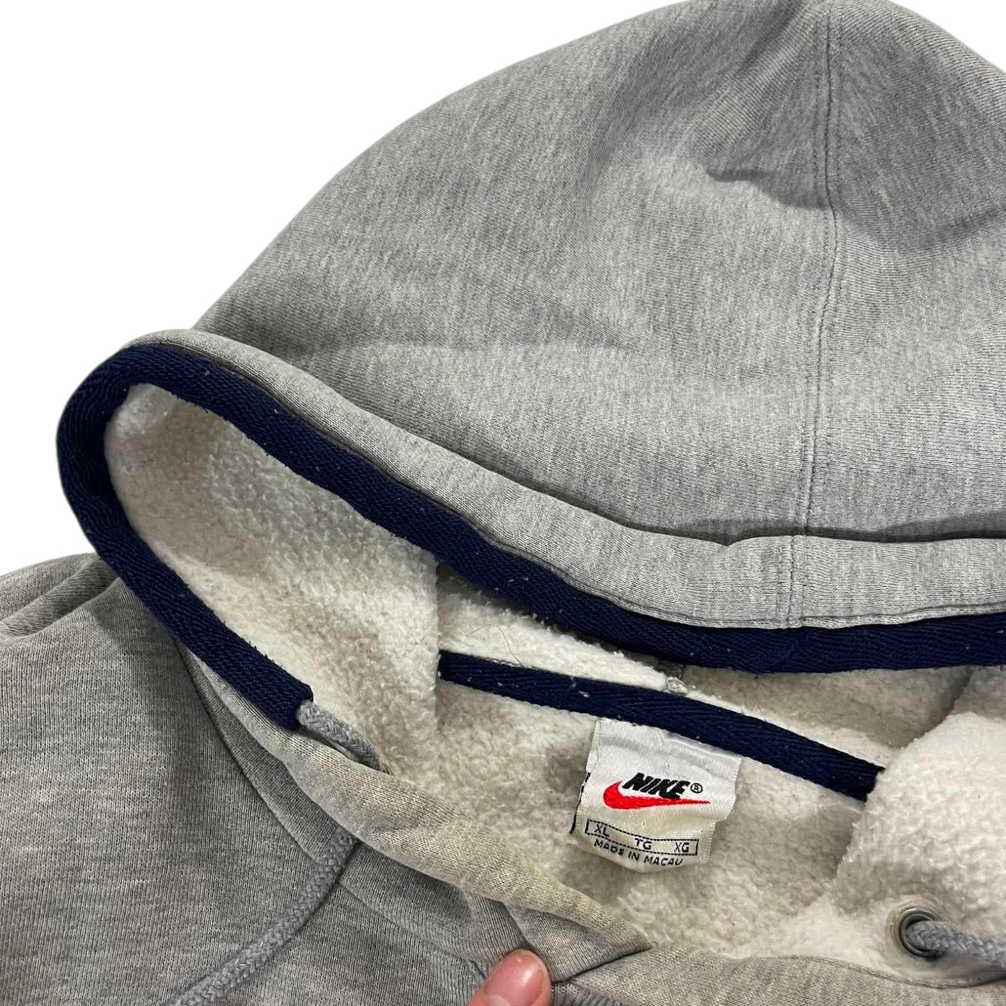 VINTAGE SPELLOUT NIKE GREY HOODIE (M-L)