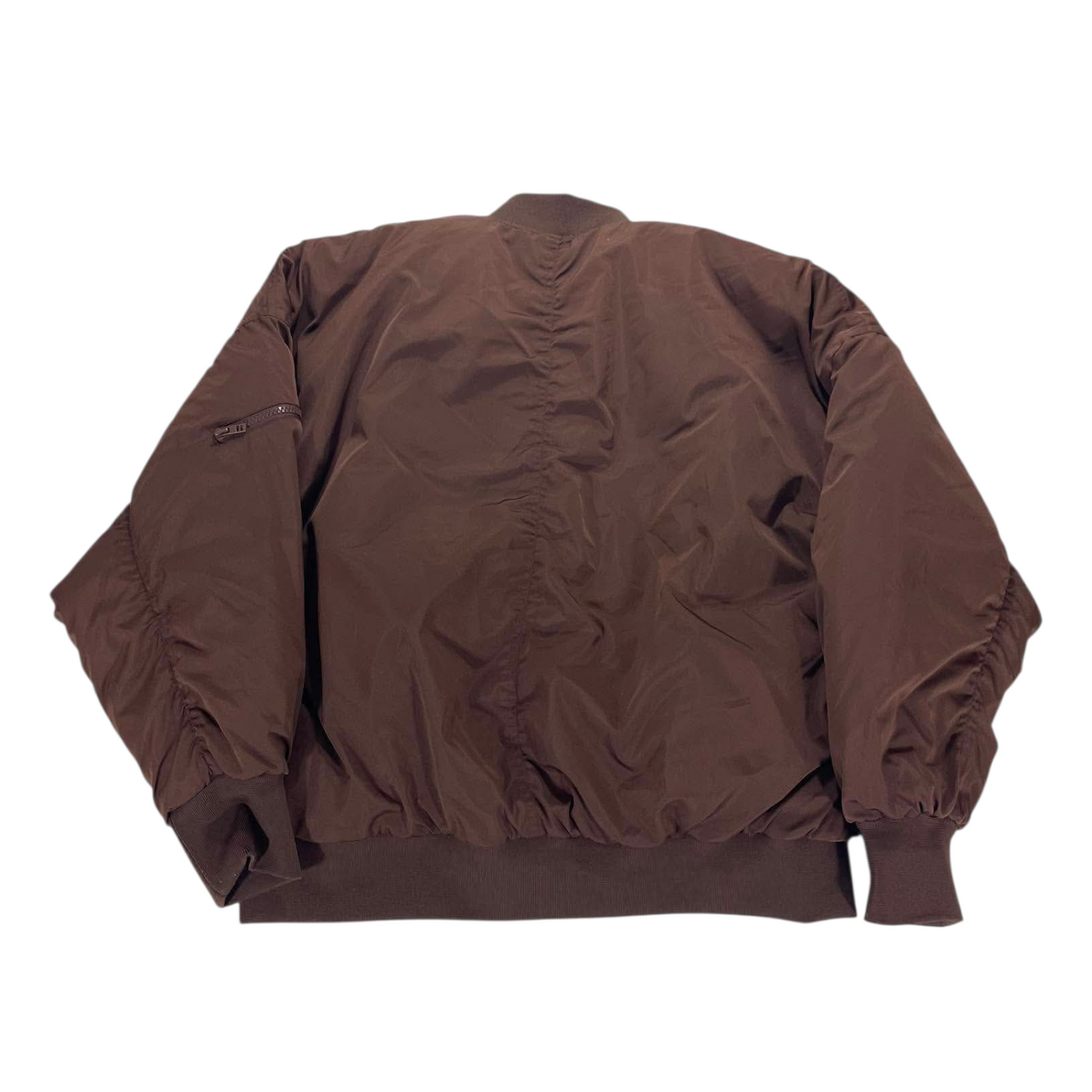 BODY BROWN BOMBER JACKET WITH ZIPPER POCKETS AND ELASTIC CUFFS (M)