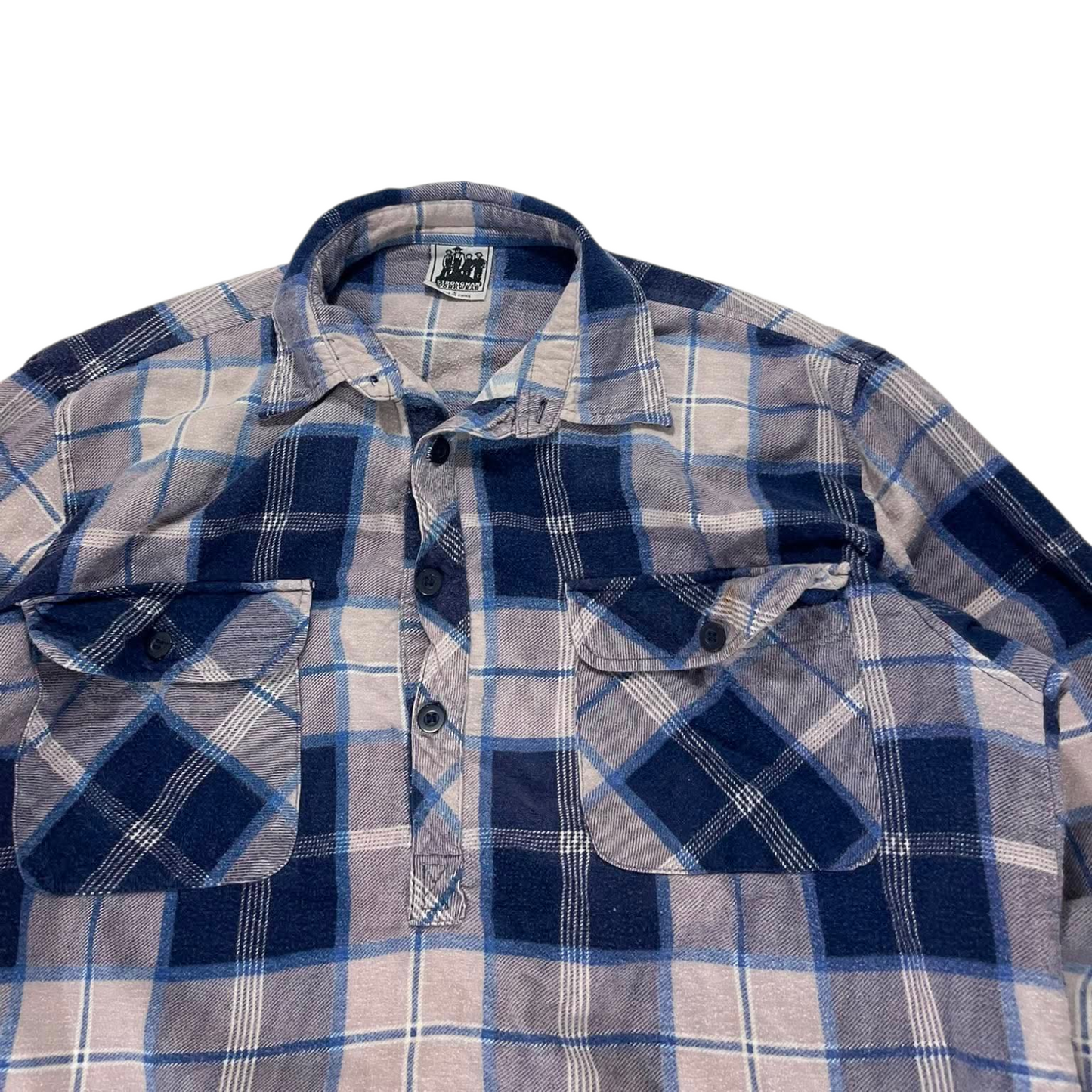 VINTAGE STRONGMAN PLAID FLANNEL (L)