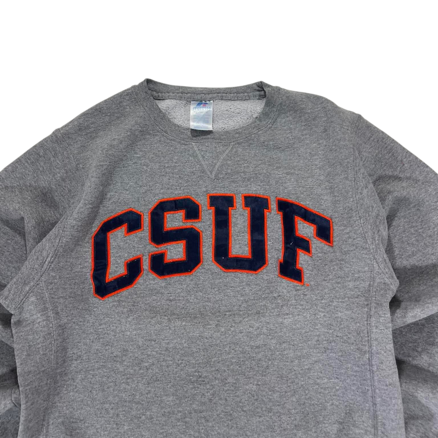 RUSSELL ATHLETIC GREY CSUF CREWNECK SWEATSHIRF (M)