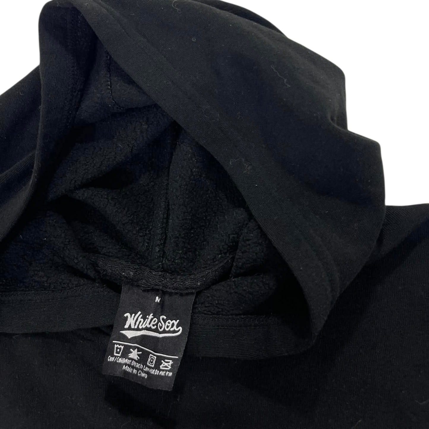 VINTAGE EMBROIDERED CHICAGO WHITE SOX BLACK ZIP UP HOODIE (M)