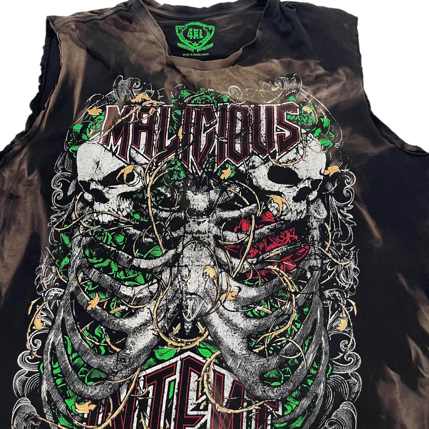 Y2K GRUNGE AFFLICTION STYLE BLACK TANK TOP (XL)