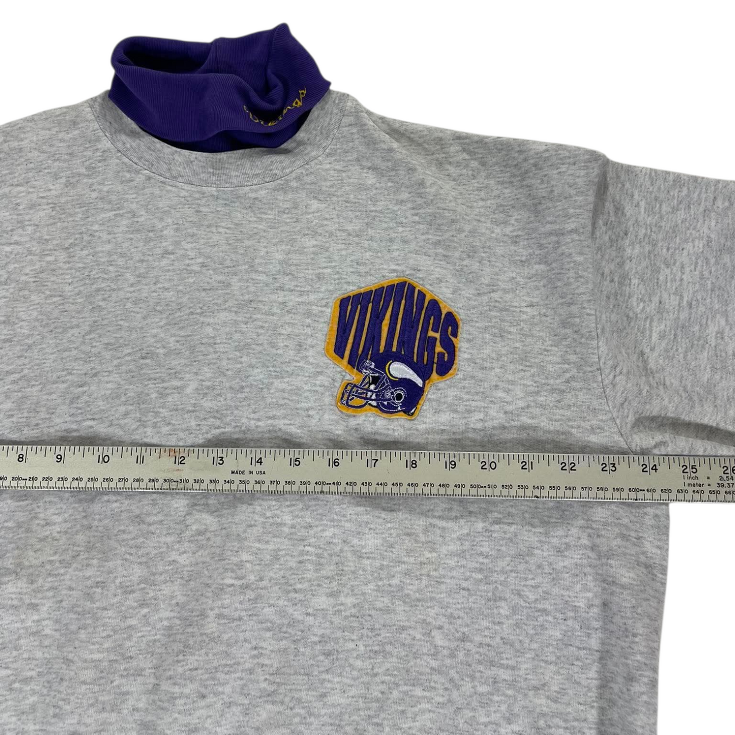 VINTAGE NFL MINNESOTA VIKINGS GREY CREWNECK SWEATSHIRT (L)