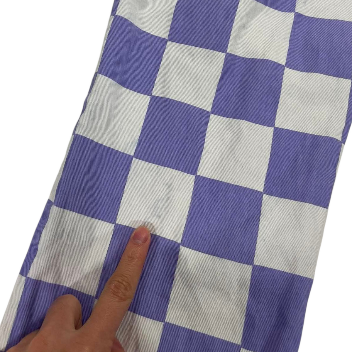 PURPLE CHECKERBOARD WIDE LEG PANTS (24)